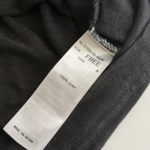 Moussy Crew Neck Twofer Linen Top Womens Size Free Muscle Tee W/ Shrug Black99 - Picture 6 of 8